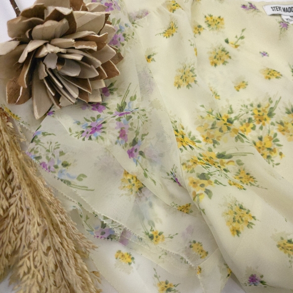 New Steve Madden Yellow Floral Dress XL - Picture 5 of 13